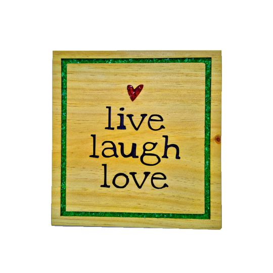 Pine 'Live Laugh Love' sign